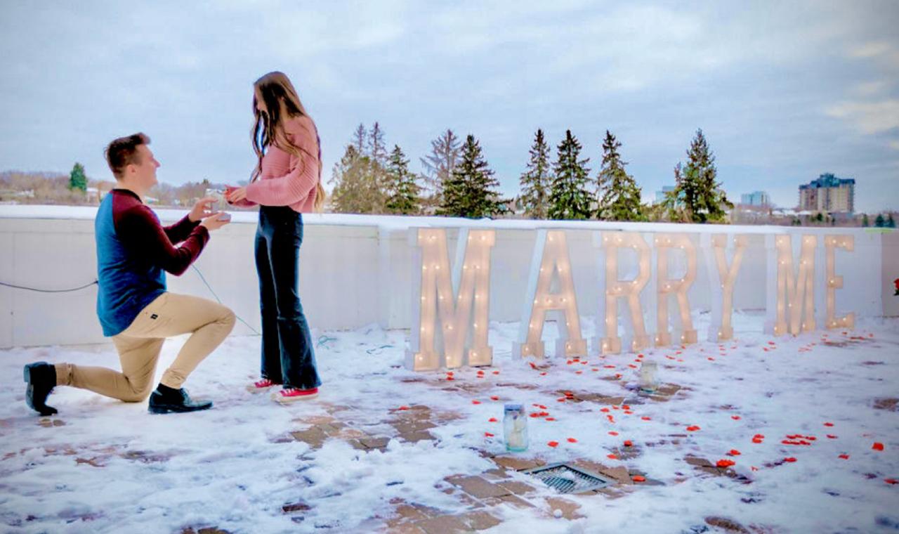 wedding proposal ideas marquee letter 